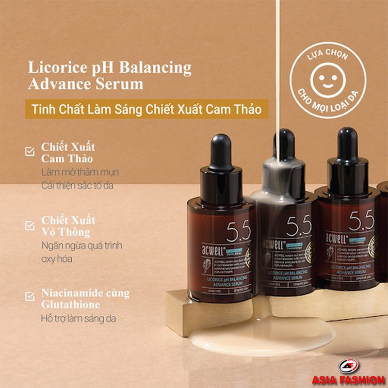 Licorice pH Balancing Advance Serum phù hợp với mọi làn da