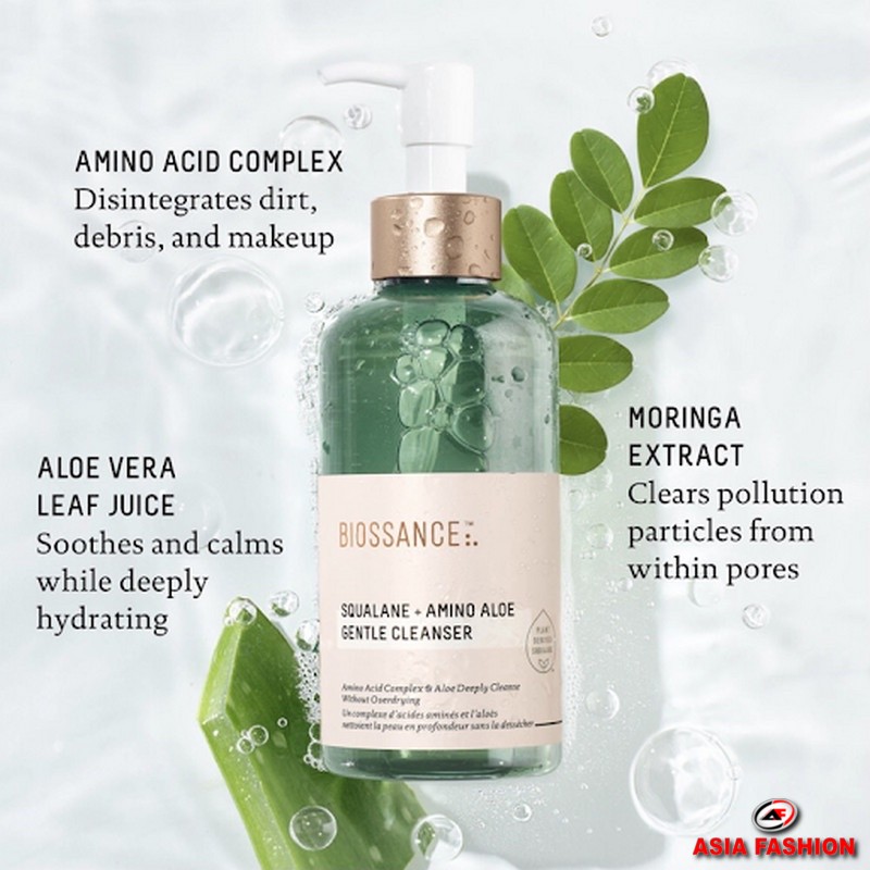 Squalane + Amino Aloe Gentle Cleanser giúp loại bỏ sạch sẽ bã nhờn bụi bẩn trên da sạch